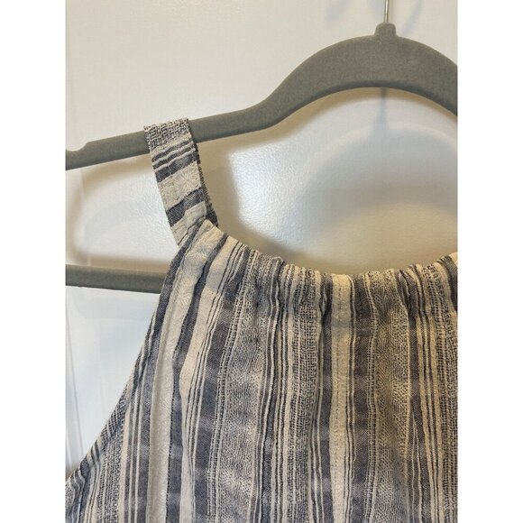 Hope and Harlow Halter Shift Dress 4 Stripe Boho Floral Embroidered Crochet Lace - Picture 3 of 7